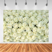 White Rose Floral Backdrop, Suitable for Party and Wedding Photography backdr...