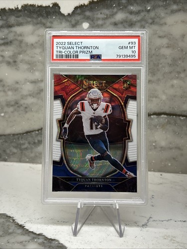 2022 Select #93 Tyquan Thornton RC Concourse Level Tri-Color Prizm PSA 10 POP 3 - Imagen 2 de 4
