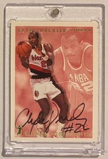 Clyde Drexler 1993 Fleer Career Highlights Auto Autograph Card w/ Stamp