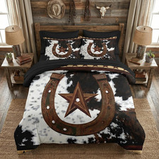 King Comforter Set with Sheets, 7 Pieces Western Cowboy Bedding