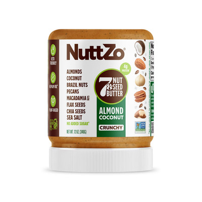 NuttZo Almond Coconut Crunch Nut Butter, 7 Peanut Butter Spread, Plant-Based...