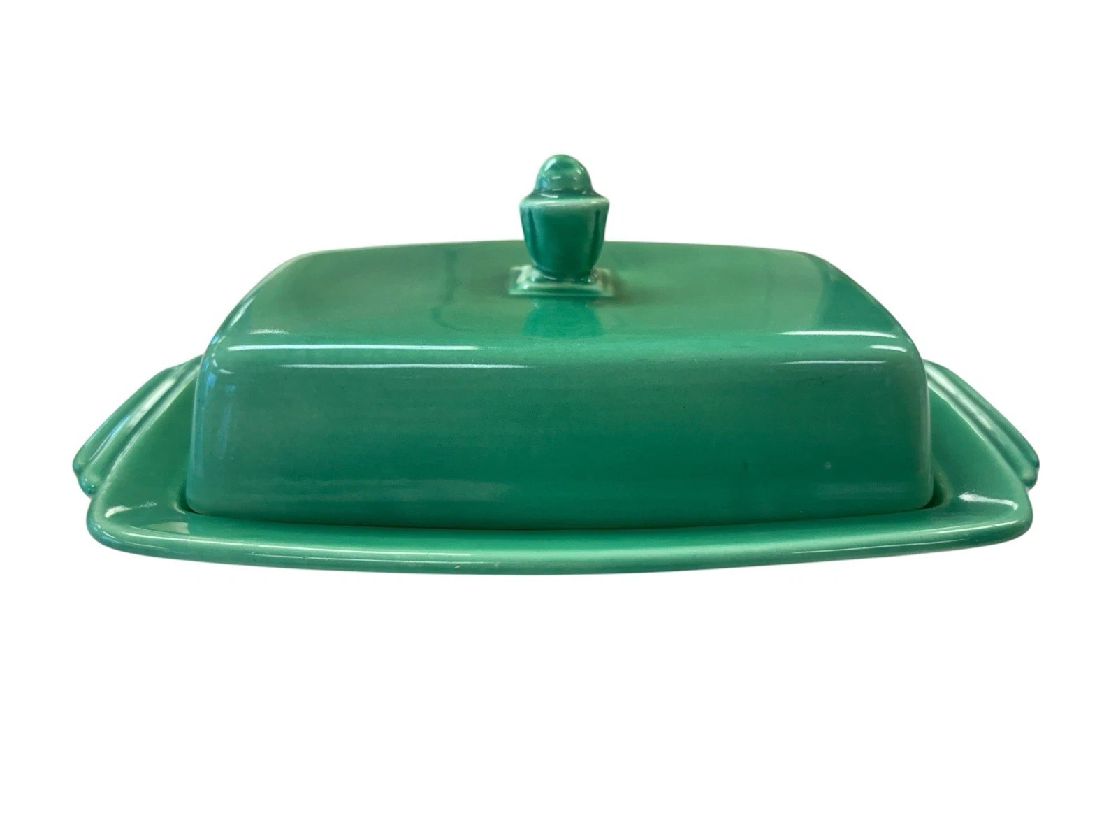READ - Homer Laughlin Harlequin Original Green 1/2 Pound 1/2 Lbs Butter Dish