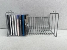 Metal Wire 20 CD Rack Stand Holder Organizer Organizer Desk Tabletop Silver Grey