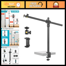 Adjustable Webcam Desk Mount with Articulating Boom Arm  1/4" Ball Head for DSL