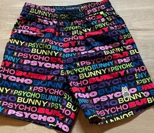 Kids Psycho Bunny Tyrian Swim Trunk Black L 14/16 NWOT