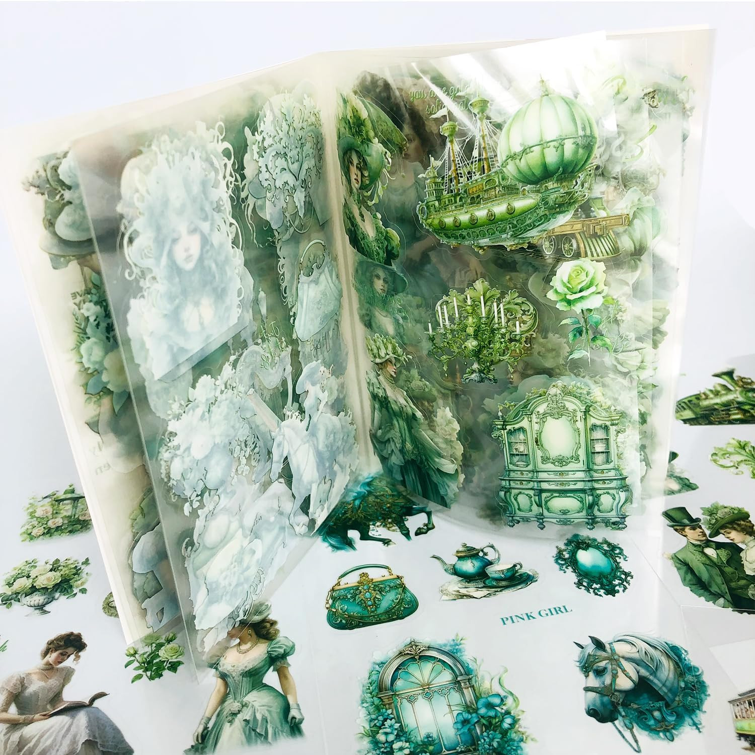 Scrapbooking Zubehör Sticker Set 20 Blätter, Mädchen Scrapbook Stickers, Decorat