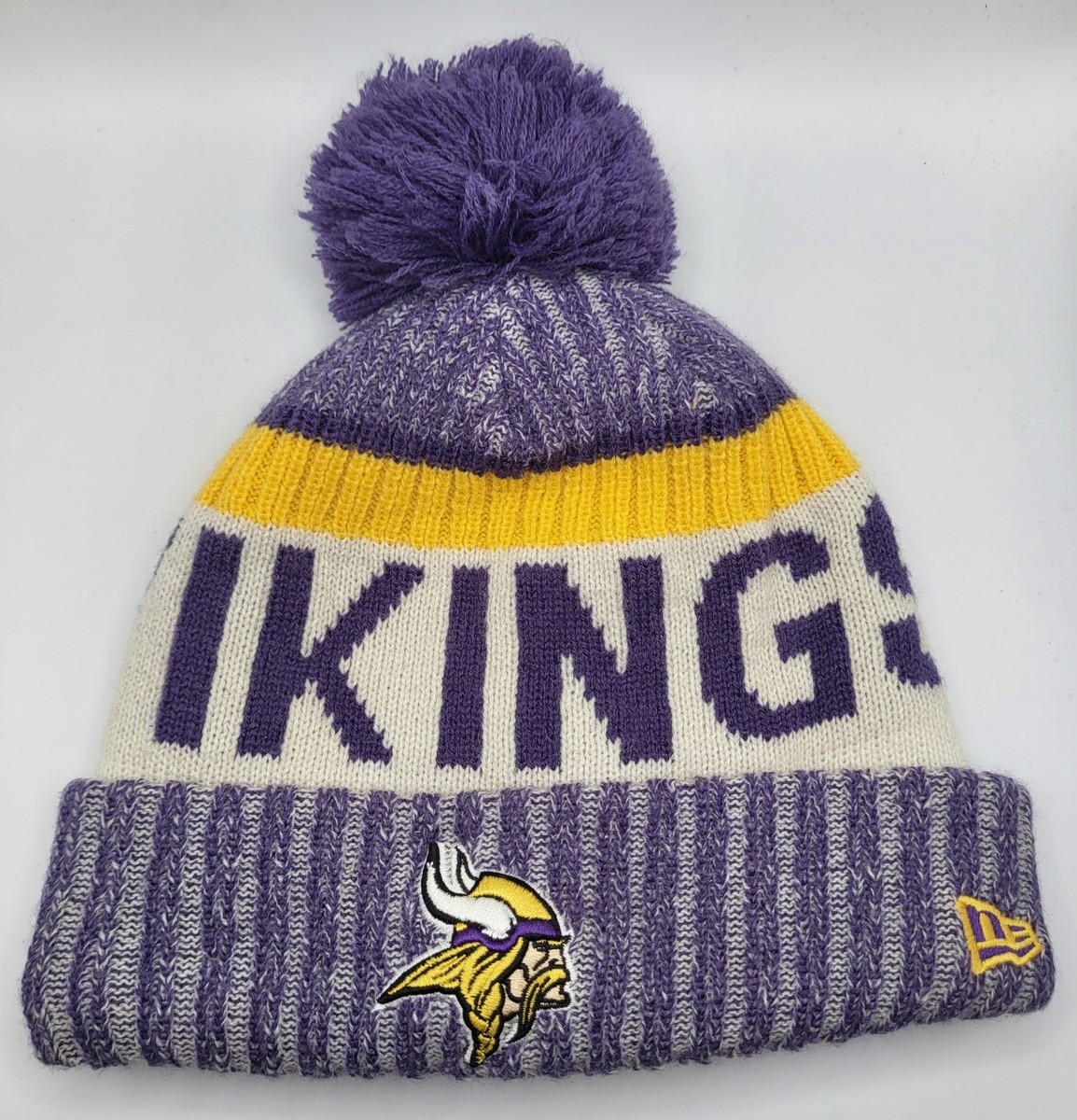 NFL Minnesota Vikings New Era Winter Knit Hat Beanie Fleece Lined