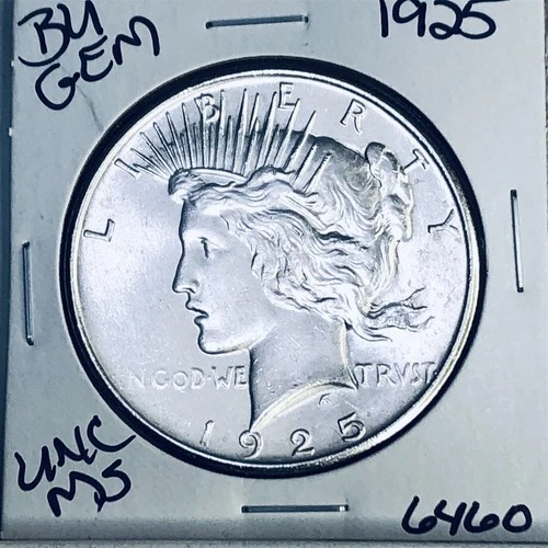 1925 P BU GEM PEACE SILVER DOLLAR UNC MS+++ U.S. MINT RARE COIN 6460