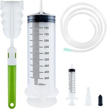 Siringa Grande 500ml + 10ml, Siringa Liquida Riutilizzabile con Tubo, Grande Capacità o