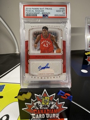 2019 Panini National Treasures Penmanship Bronze Pascal Siakam Auto /25 PSA 10
