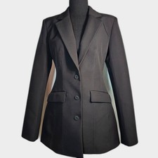 NWT VSX Victoria's Secret Black Fitted Stretch Blazer for Work Professional sz S