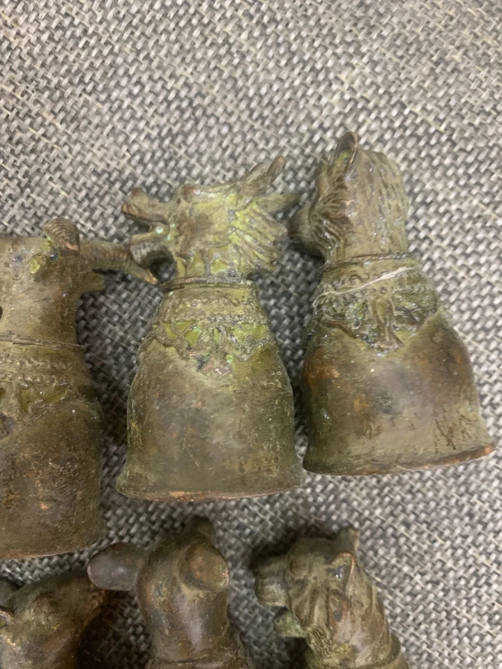 ¡10 tazas finas de bronce chino hechas a mano *cabeza de animal*!!! Foto 4 de 4