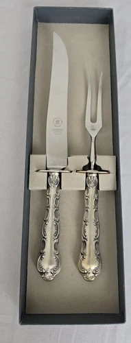 Gorham STRASBOURG Sterling Silver Handle Small Roast Carving Set