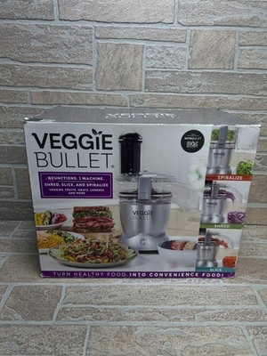 Veggie Bullet 3-in-1 Food Processor Slice Shred Spiralize w/ Box NEW
