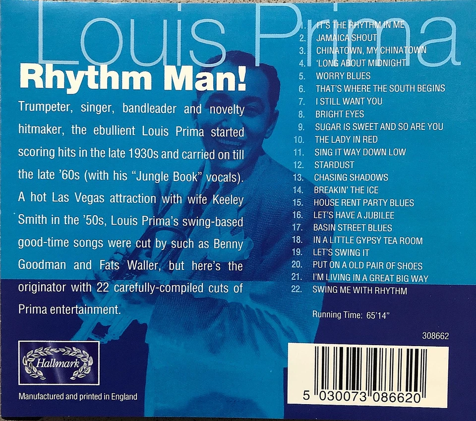 Louis Prima And His New Orleans Gang: Rhythm Man! - 22 track CD - 1934-1935 - Image 2 of 4