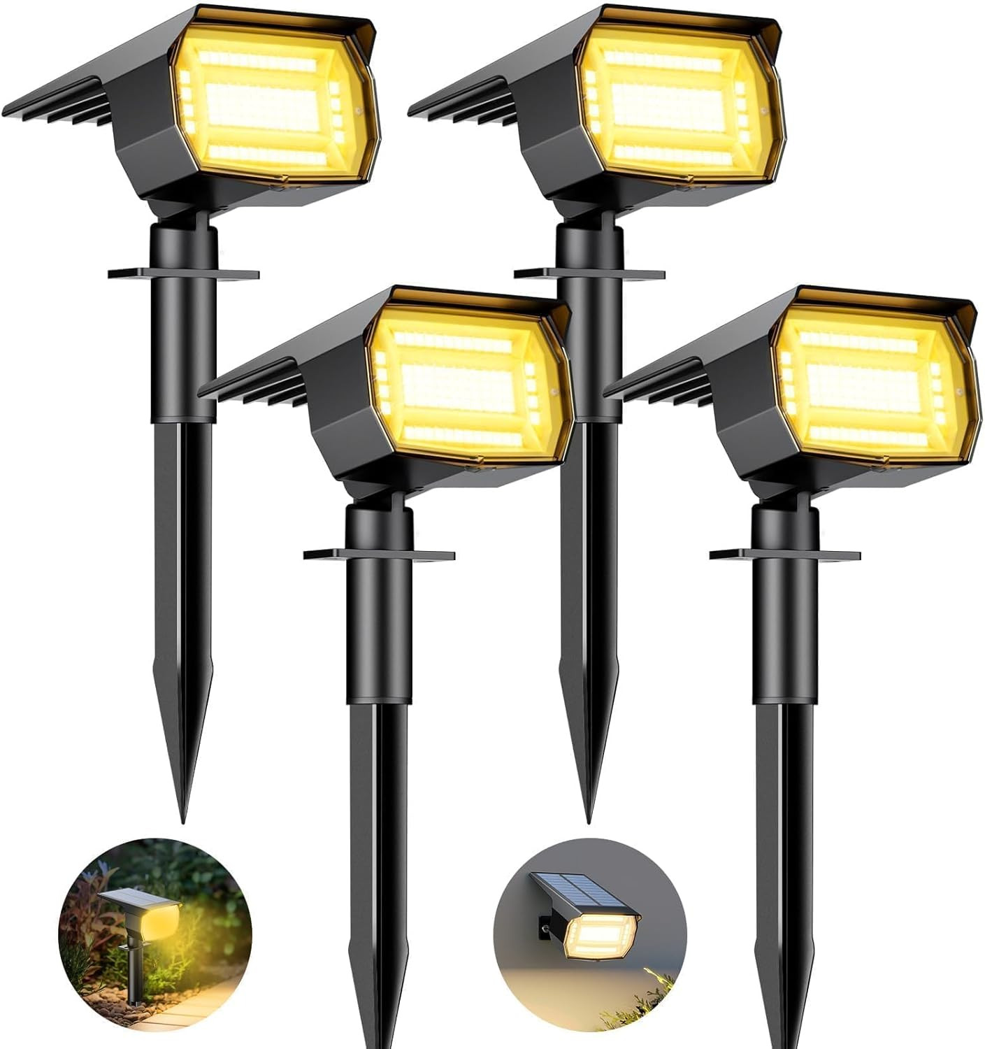 Set 4 Luci Solari 72 LED Esterno: Crea l'Atmosfera Perfetta in Giardino