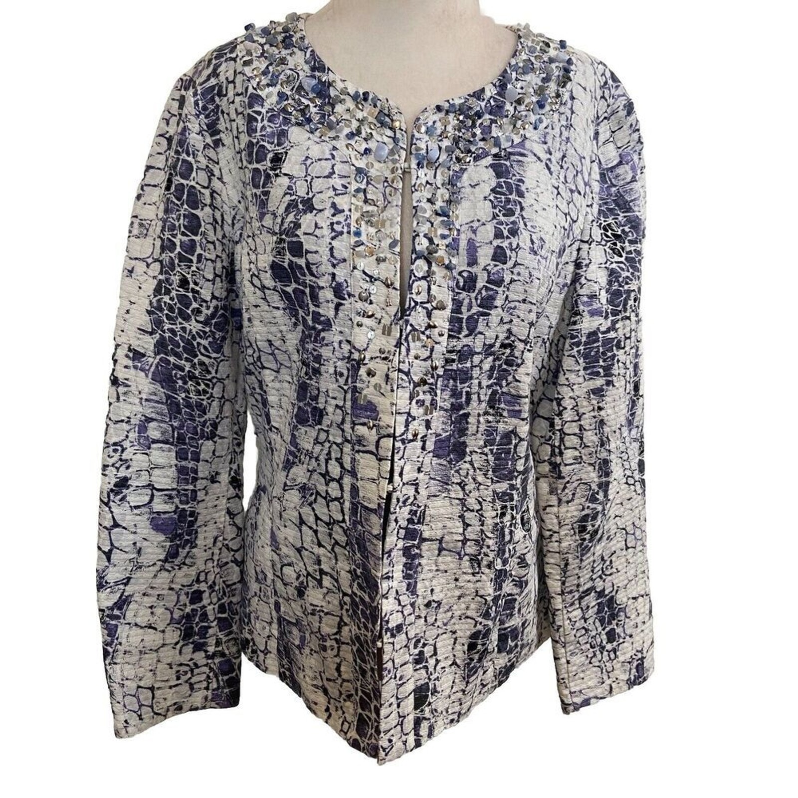 Chico’s Amina Jacket Pretty Python Embellished Ja… - image 2