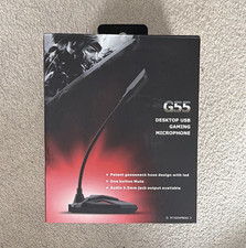 G55 USB Gaming Gooseneck Desktop Mic w/ Mute Button, LED, 3.5mm Out