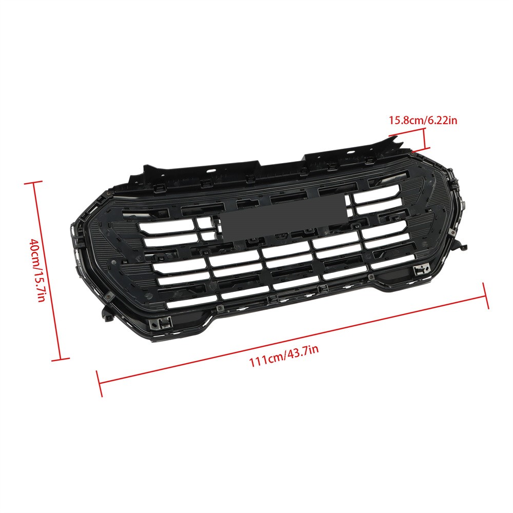 Front Grille Glossy Black For GMC Terrain AT4 2022 2023-2024 Horizontal Billet