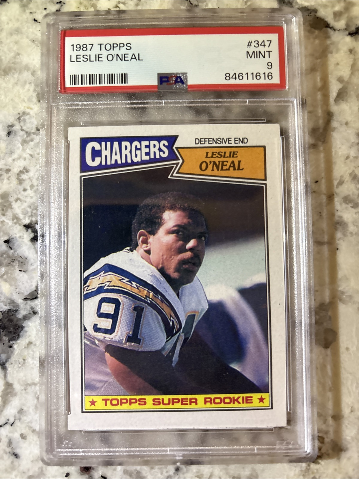1987 Topps - #347 Leslie O'Neal (RC) - PSA 9