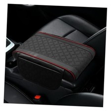 Leather Car Center Console Cover, Comfort Car Armrest Storage BlackRed