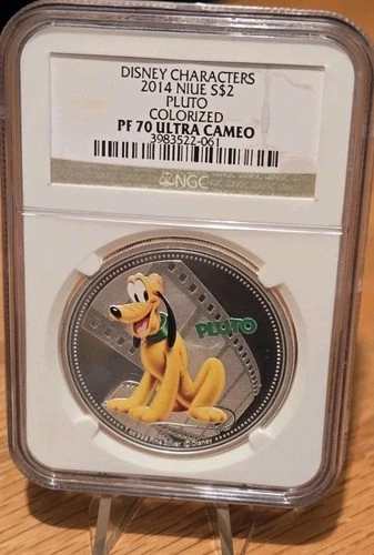 2014 NIUE $2 COLORIZED Pluto 1 oz. Silver Coin NGC PF 70 Ultra Cameo