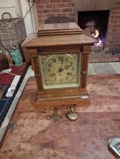 ANTIQUE GERMAN 8 DAY STRIKING MANTEL CLOCK WORKING