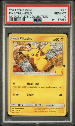 Pikachu-Holo #25 2021 Pokemon Mcdonald'S  PSA 10 250001