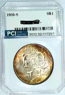 1926-S Rare Date  Peace Dollar Gem BU +  Delightful Rainbow Color Toned