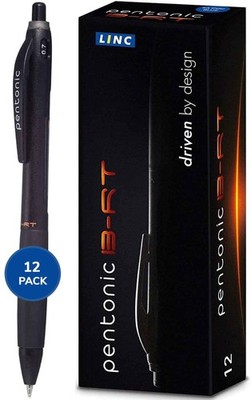Pentonic BR-T Retractable Ballpoint Pens, 12 Count, Black Ink, 0.7 mm Fine Po...