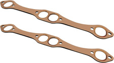 2PCS Exhaust Gaskets Oval Port Copper Header Exhaust Gasket Reusable Compatible