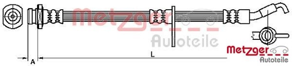 Metzger 4110490 Bremsschlauch Vorderachse Vorne FüR Fiat FüR Suzuki-image