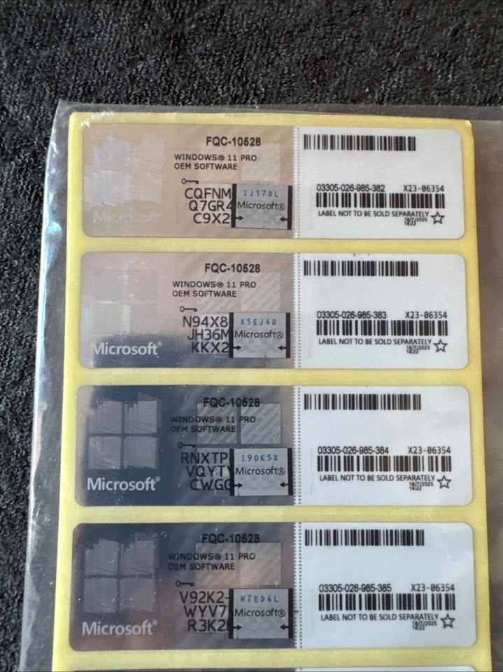 MICROSOFT Windows 11 Pro Key OEM licencia pegatina certificado de autenticidad pegatina licencia permanente