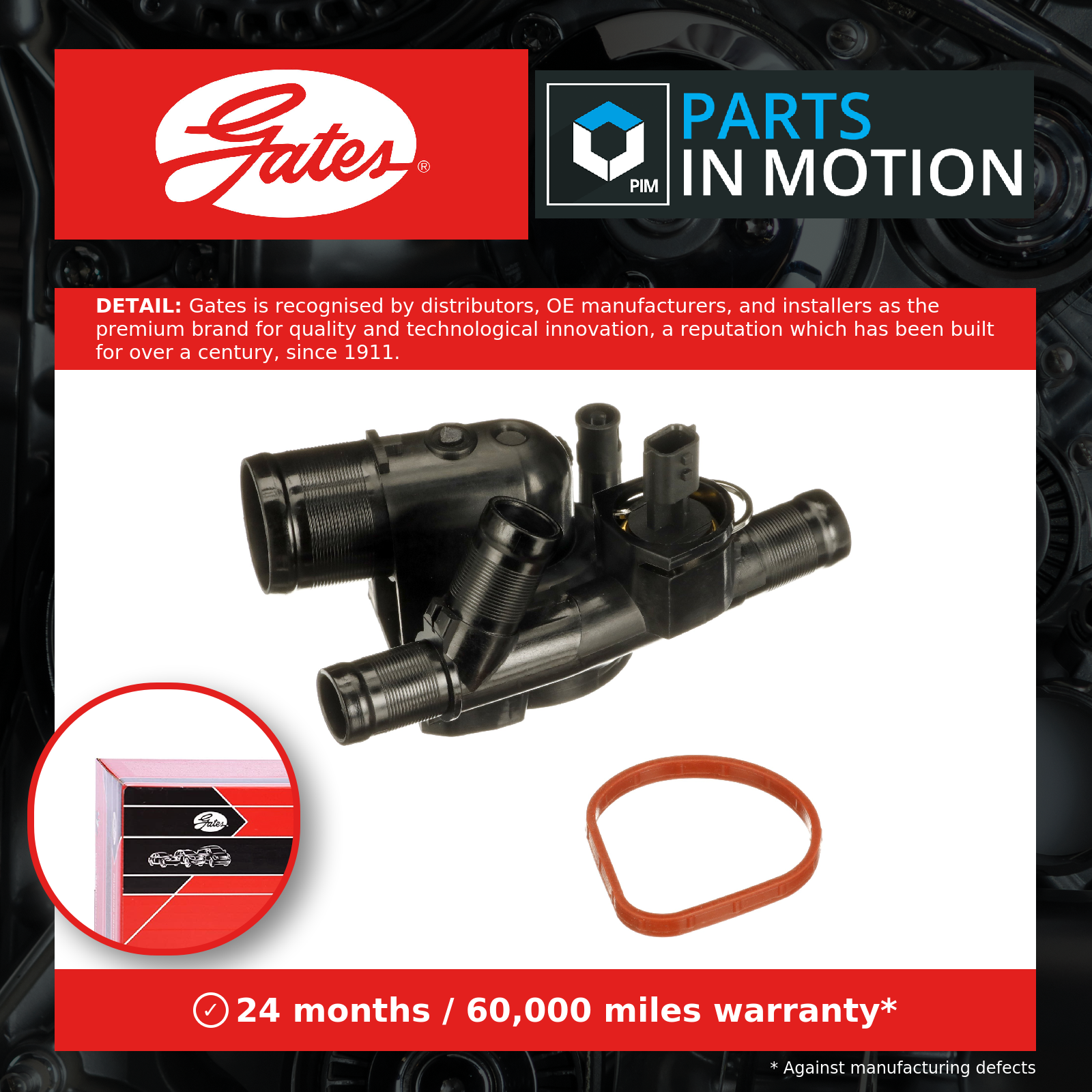 Gates TH40589G1 Coolant Thermostat Cooling System Replacement For Nissan Renault - Image 20