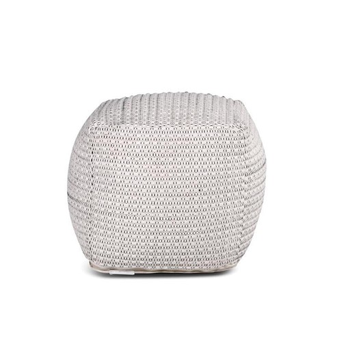 Steve Silver Hakim Square Handwoven Ivory Wool Pouf - Picture 2 of 5