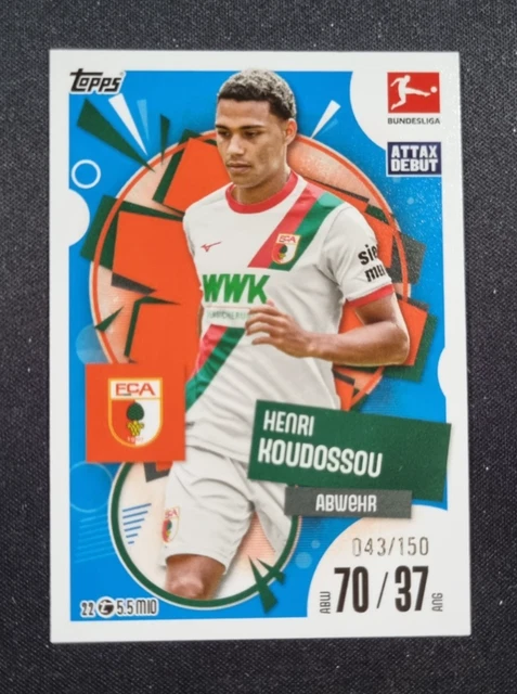 Henri Koudossou /150 - Topps Match Attax Bundesliga 2025/26 - FC Augsburg