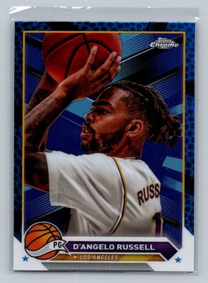 2023-24 Topps Chrome #58 D'Angelo Russell Blue Basketball Refractors