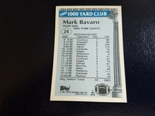 Mark Bavaro New York Giants 1987 Topps 1000 YARD CLUB #24 BLANK FRONT RARE