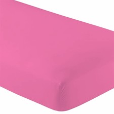 100 Cotton Twin XL Pink Fitted Bed Sheet 15 Inch Deep Pocket 39x80 Inch Size