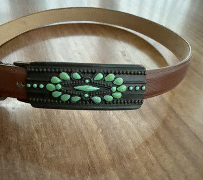 Carlisle Leather Belt Bluestone Buckle Petite 3/4  W x 34  L Southwest 116682
