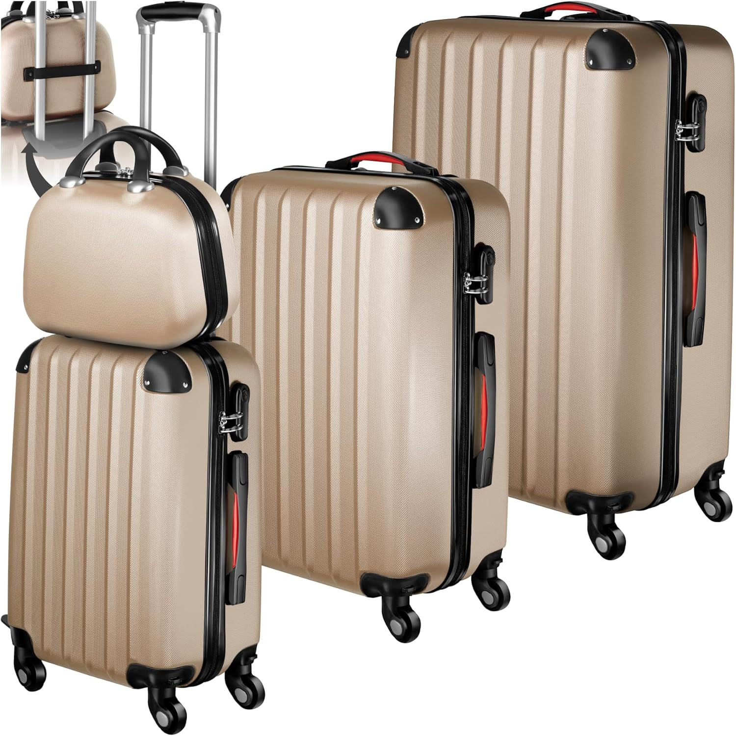 Miglior Set Valigie Rigide Pucci - 3 Trolley + Beauty Case ABS Nero
