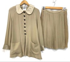 Valentino Garavani Khaki Beige Blouse & Skirt Set Size 12