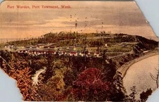 Fort Worden WA 1913 Postcard Port Townsend Military Fort Message VINTAGE