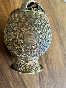 Antique Kashmiri, India silver part of tea service or vase mono “S”  5” 223 g