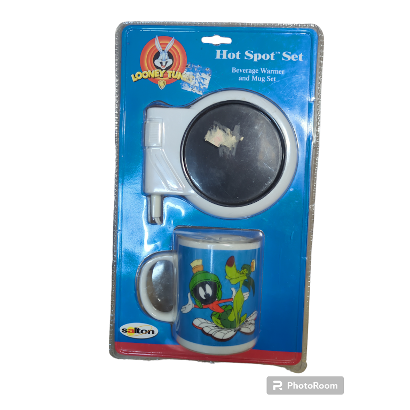 Vintage 1997 Salton Looney Tunes Marvin Martian Mug Warmer Set with K-9 Hot Spot