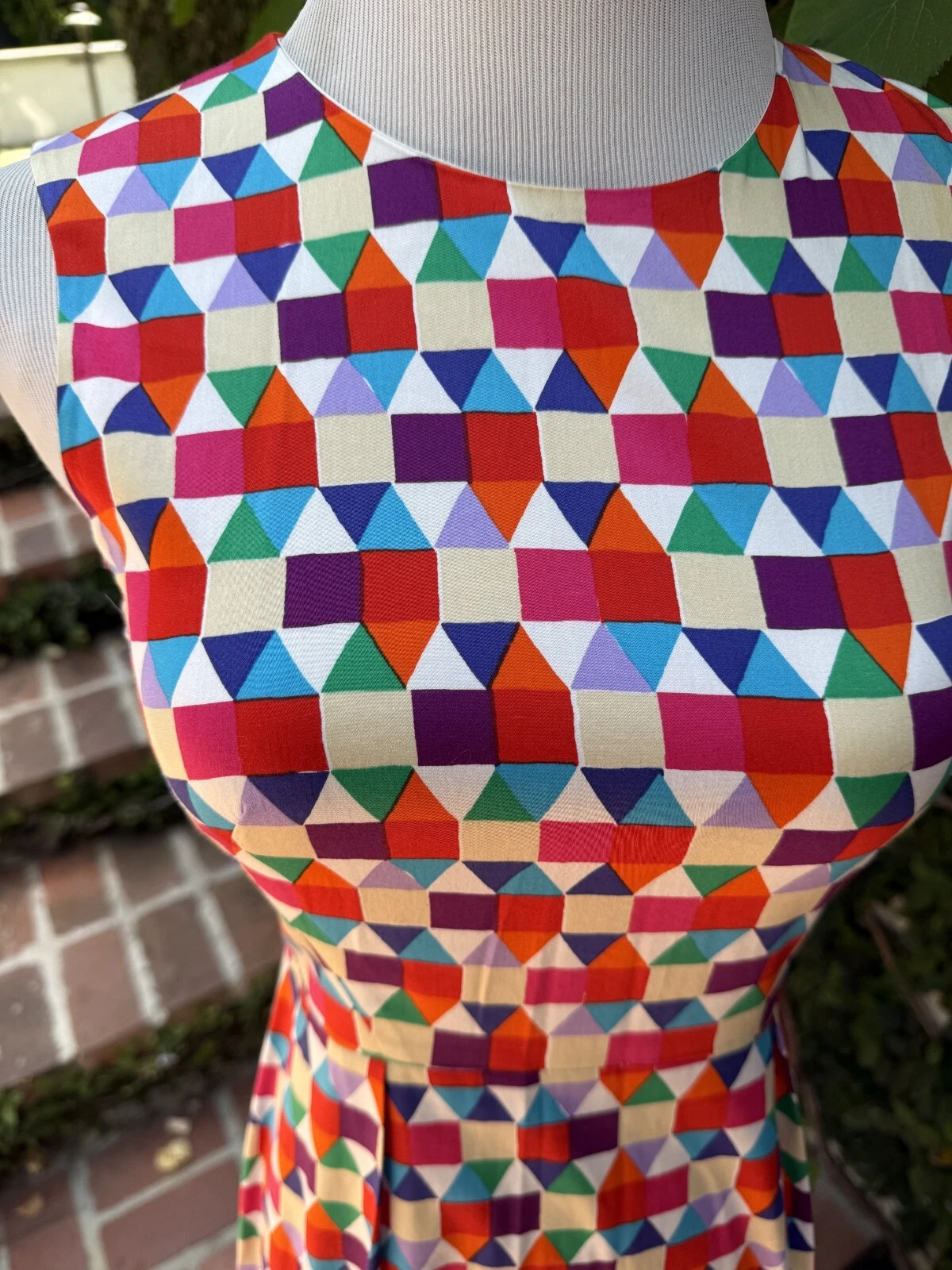 Abito Kate Spade Abbey in misto seta forma geometrica taglia 2