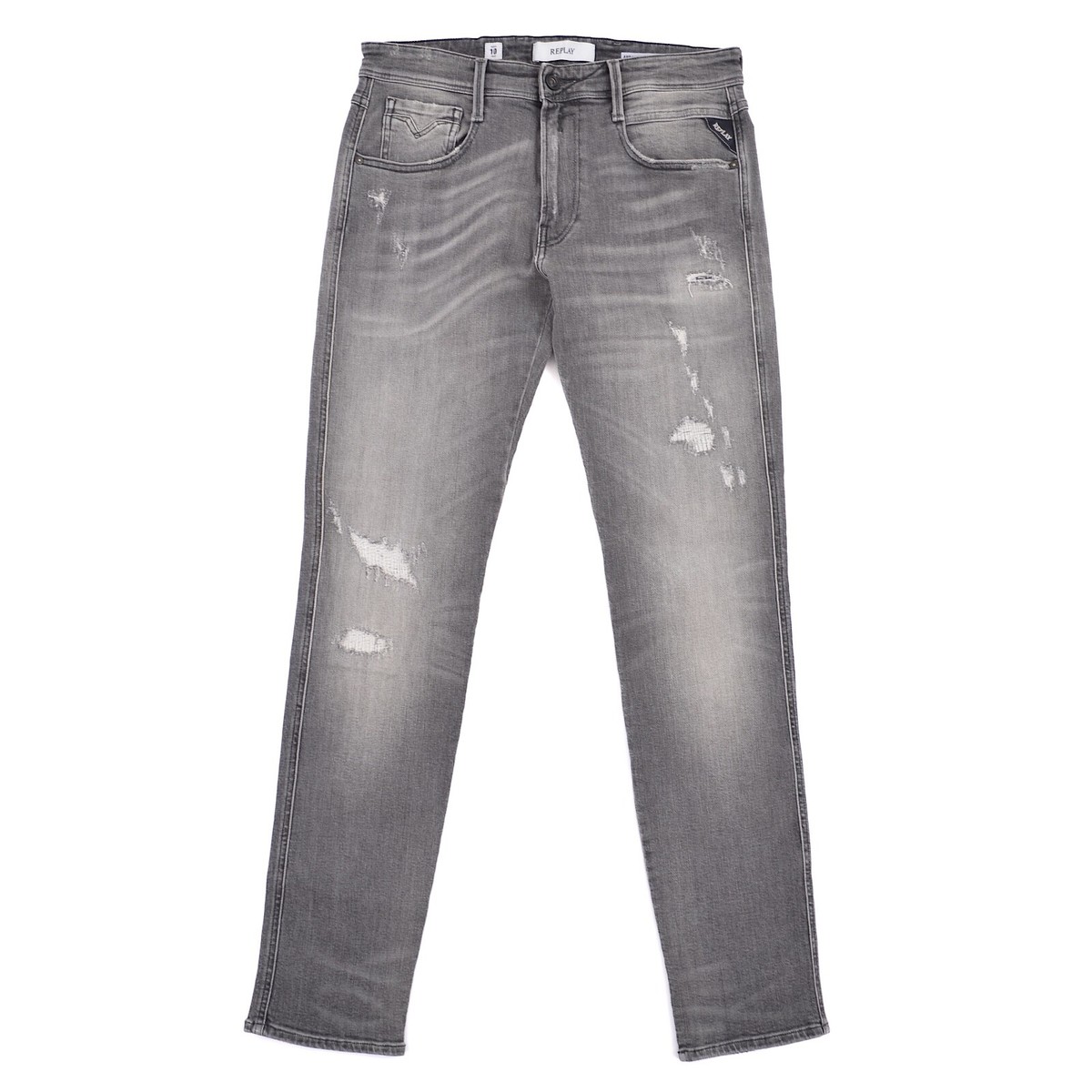 【新品】Replay ANBASS スリムデニム W32 L32 Replay Anbass Slim Fit Gray Stretch Denim Jeans Mens sz W32