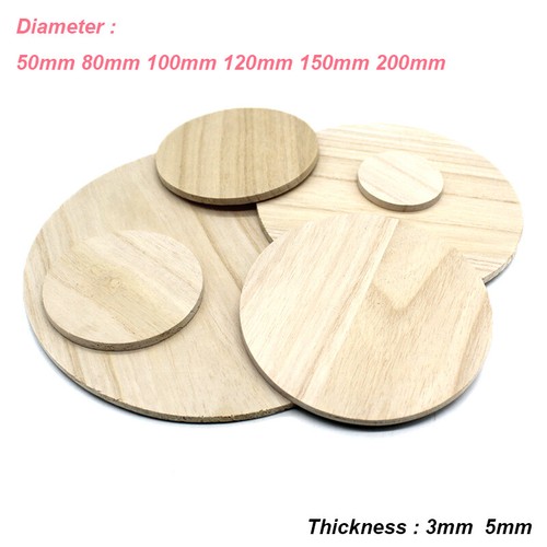 Round Wood Board Solid Disc Plate Φ 50mm to 200mm for DIY Model Thickness 5mm - Afbeelding 2 van 5