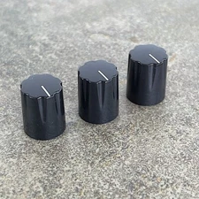 Guitar Pedal Knob - Scalloped Edge, - Set of 3 pcs - Black - BTN-1900H-SB
