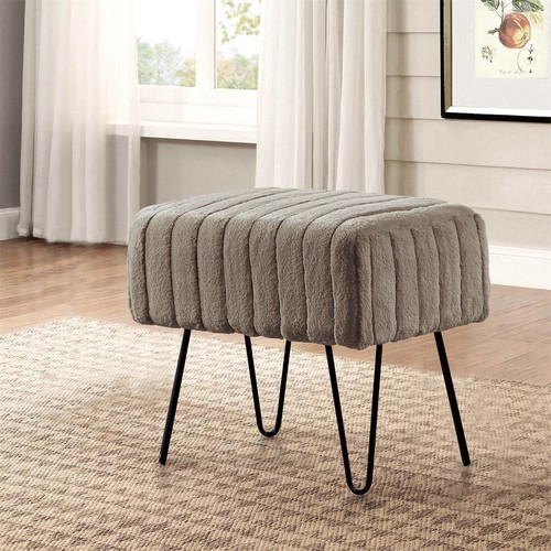 Super Soft Mink Faux Fur Ottoman Stylish Foot Rest & Vanity Bench Living Room - Picture 252 of 281